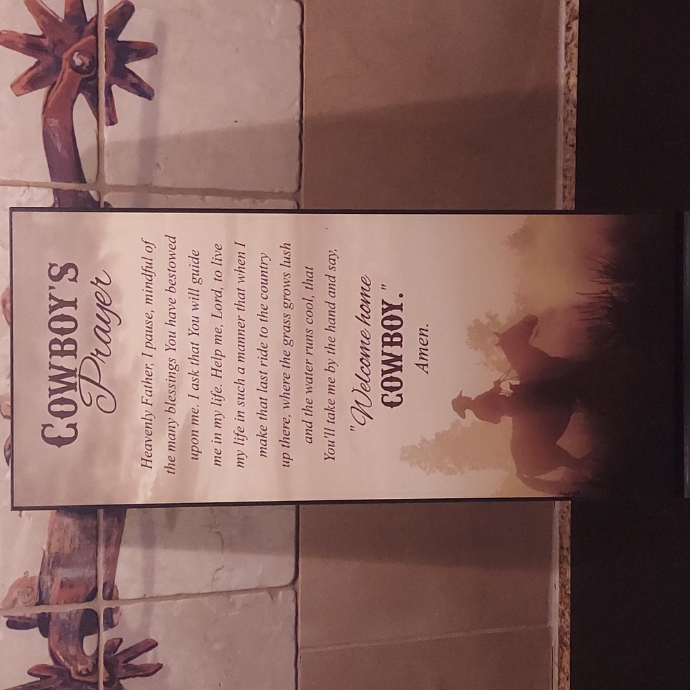 Cowboy Prayer Made in USA Wall Hanging Plaque